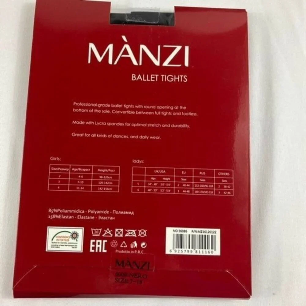 Girls Manzi‎ Ballet Tights Black 7-10